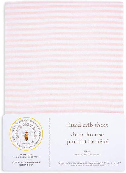 Burt's Bees Baby - Fitted Crib Sheet, Boys & Unisex 100% Organic Cotton Crib Sheet for Standard Crib and Toddler Mattresses (Hello Moon!) 28x52 Inch (Pack of 1)