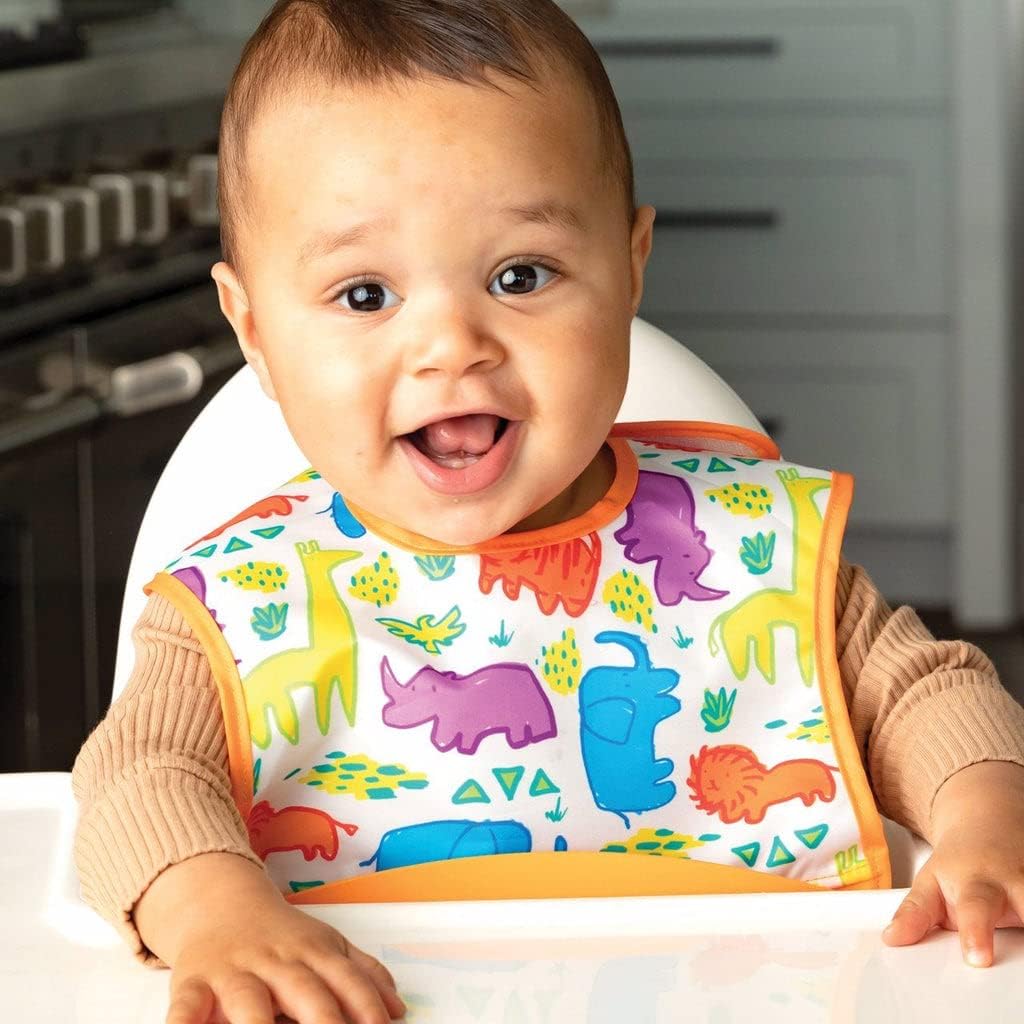 Tiny Twinkle Mess-Proof Baby Bib - Waterproof Bib for Baby Boy or Girl - PFAS, PVC, BPA, Phthalate Free - Baby Food Bibs