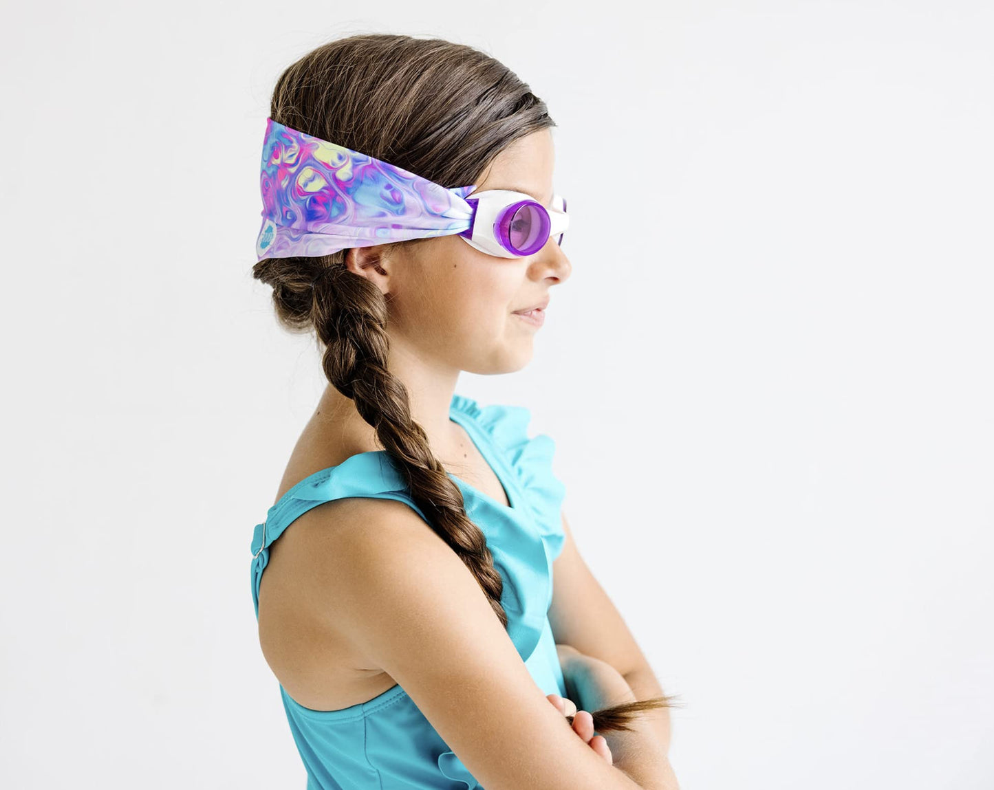 SPLASH SWIM GOGGLES with Fabric Strap - Pink & Purples Collection | Fun, Fashionable, Comfortable - Adult & Kids Swim Goggles