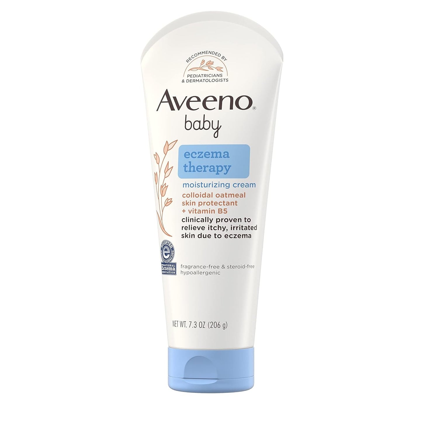 Aveeno Baby Eczema Therapy Moisturizing Cream, Natural Colloidal Oatmeal & Vitamin B5, Moisturizes & Relieves Dry, Itchy, Irritated Skin Due to Eczema, Paraben- & Steroid-Free, 12 fl. oz