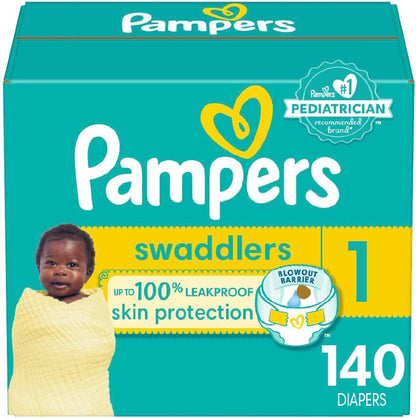 Pampers Swaddlers Diapers - Size 1, 164 Count (Pack of 1), Ultra Soft Disposable Baby Diapers