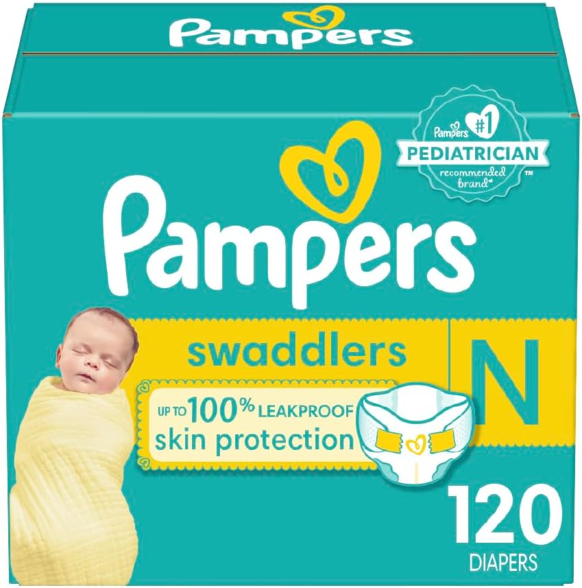 Pampers Swaddlers Diapers - Size 1, 164 Count (Pack of 1), Ultra Soft Disposable Baby Diapers