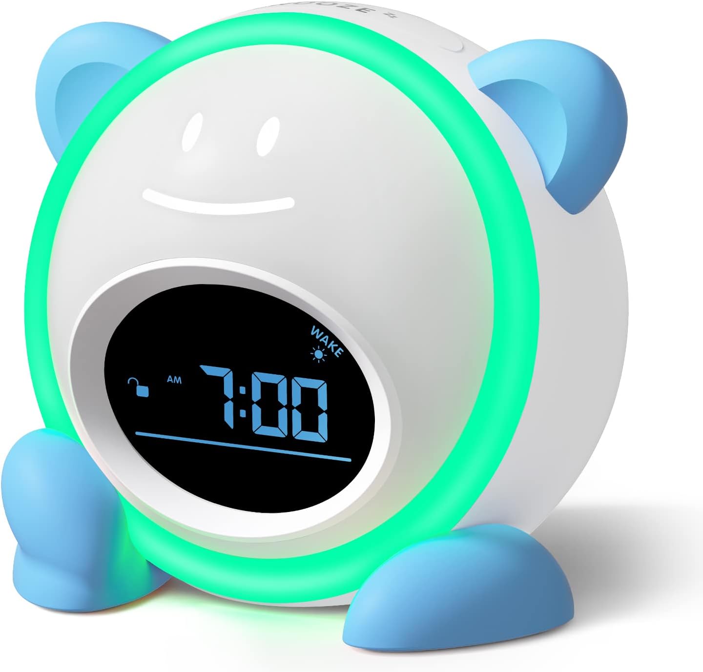 OK to Wake Clock for Kids, Sleep Training Clock with Night Light and Sound Machine, Kids Alarm Clock for Bedrooms, Blue