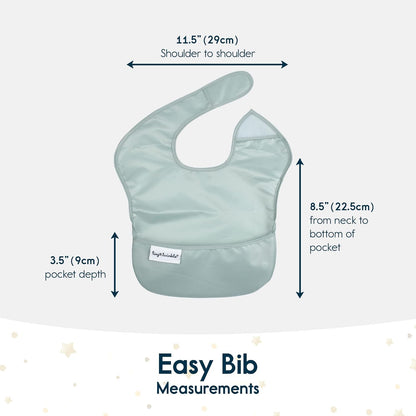 Tiny Twinkle Mess-Proof Baby Bib - Waterproof Bib for Baby Boy or Girl - PFAS, PVC, BPA, Phthalate Free - Baby Food Bibs