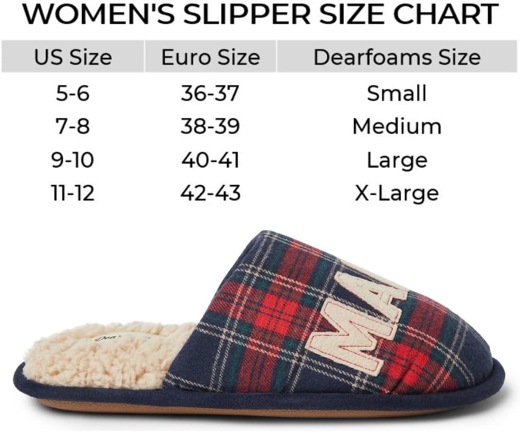 Dearfoams Gifts for Women Matching Christmas Holiday Mama Bear Slipper