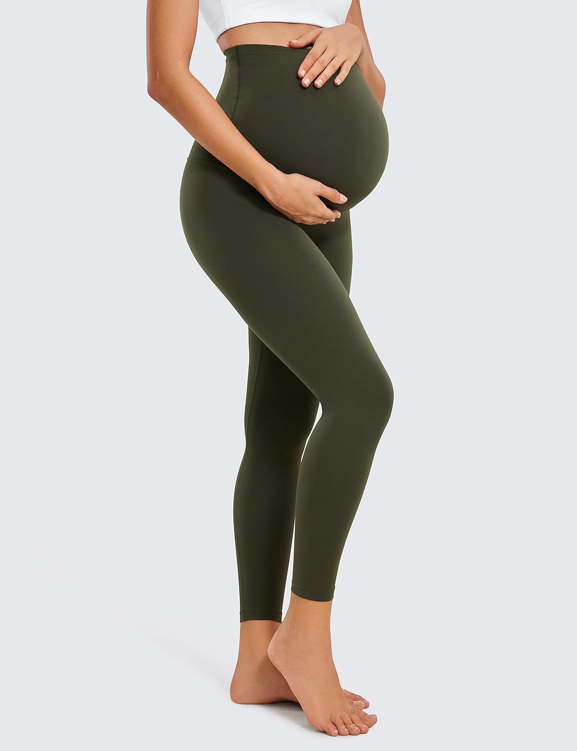 CRZ YOGA Womens Butterluxe Maternity Leggings 25" / 28" - Workout Activewear Yoga Pregnancy Pants Over The Belly Buttery Soft