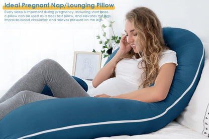 INSEN Pregnancy Pillow for Sleeping,Maternity Body Pillow for Pregnancy Women,Pregnancy Support Pillow for Back, Hip Pain, Pink