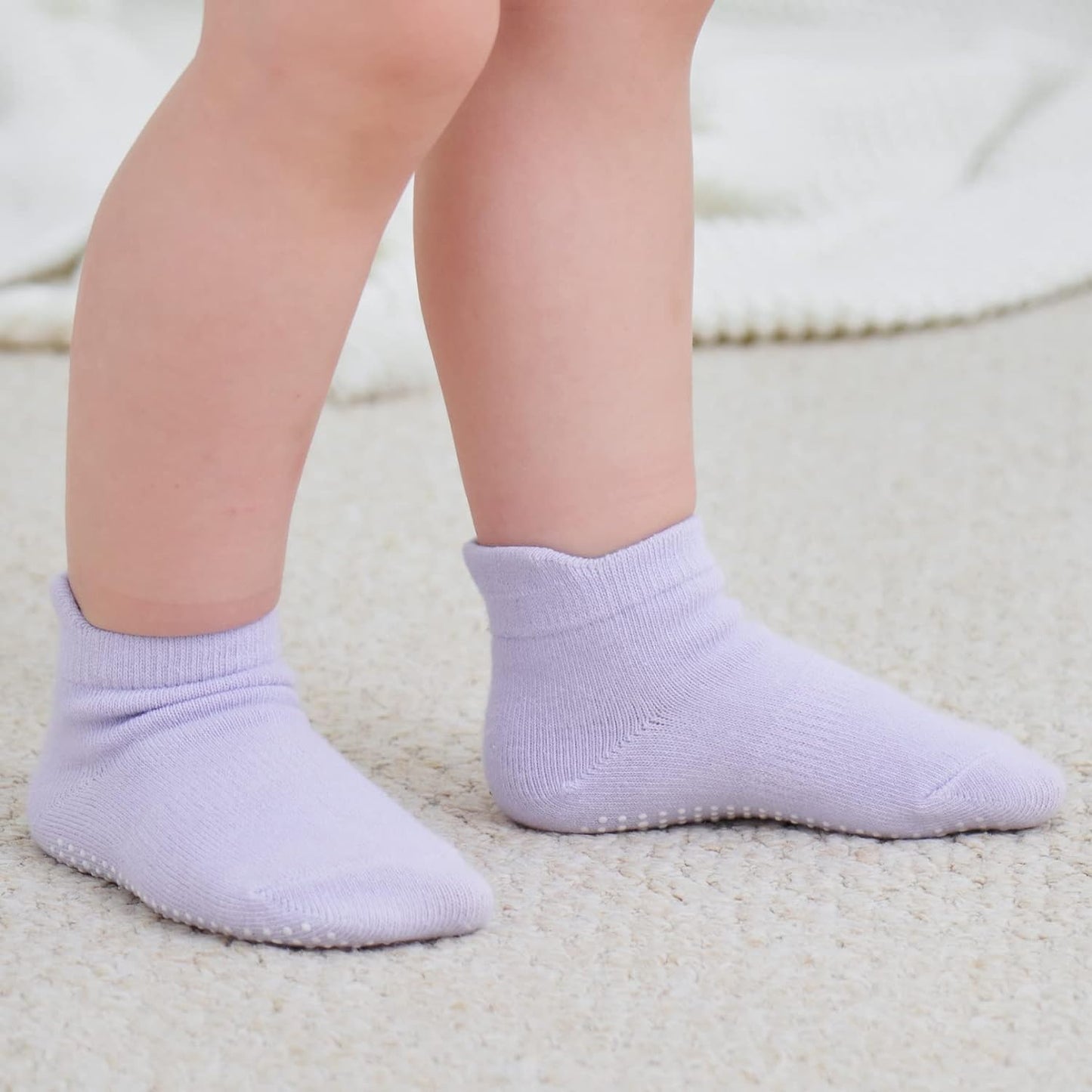 Zaples Baby Non Slip Grip Ankle Socks with Non Skid Soles for Infants Toddlers Kids Boys Girls