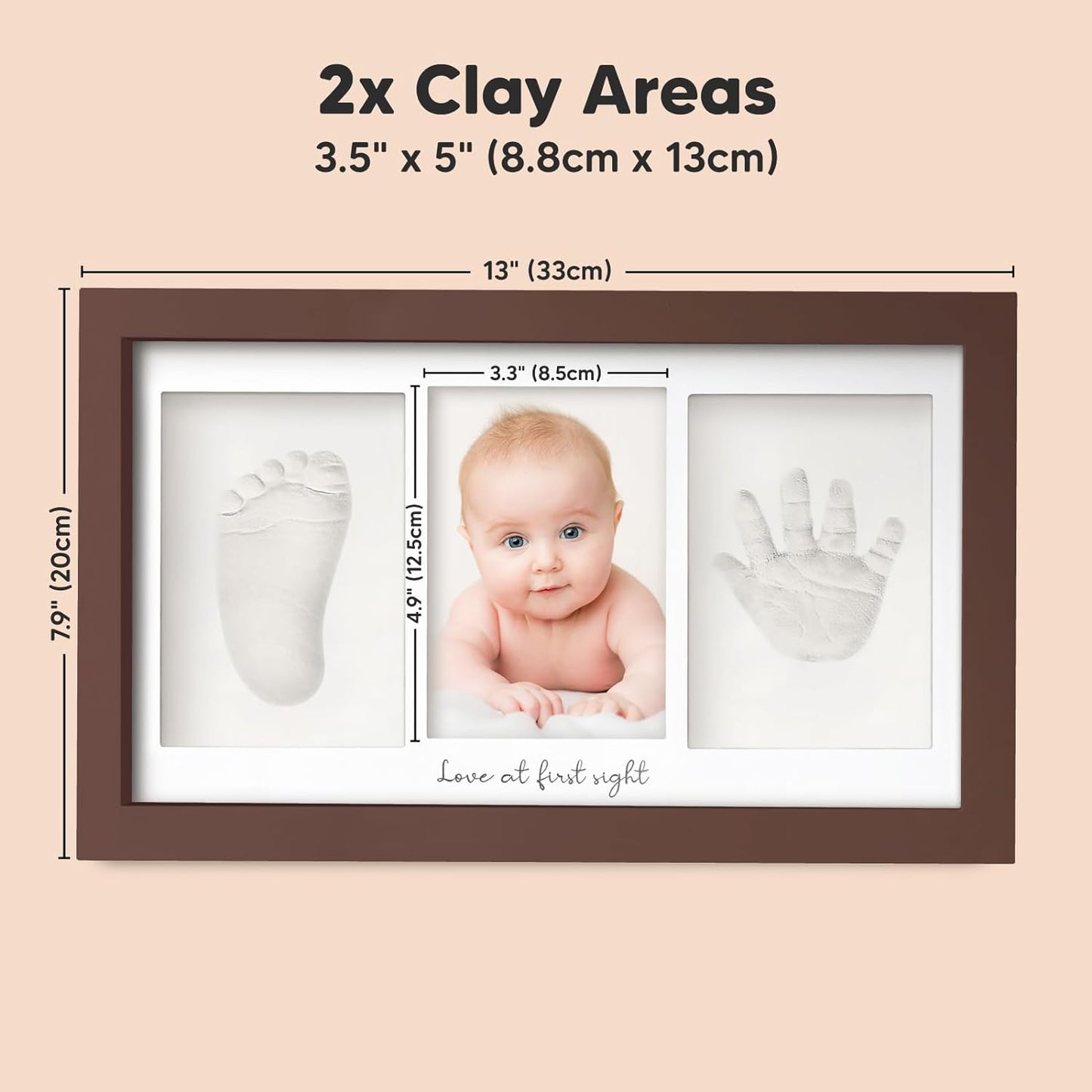 Baby Hand and Footprint Kit - Baby Footprint Kit, Newborn Keepsake Frame, Baby Handprint Kit, Personalized Baby Gifts, Nursery Decor, Baby Shower Gifts for Girls Boys (Sage)