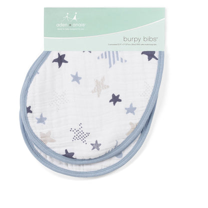 aden + anais Burpy Bib, 100% Cotton Muslin, Soft Absorbent 4 Layers, Multi-Use Burp Cloth and Bib, 22.5" X 11", 2 Pack, Trail Bloom Llamas