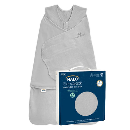 HALO 100% Cotton Sleepsack Swaddle, 3-Way Adjustable Wearable Blanket, TOG 1.5, Clouds, Newborn, 0-3 Months