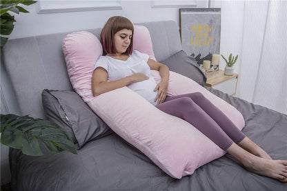 MOON PINE U Shaped Pregnancy Pillow, Maternity Full Body Pillow for Back, Legs and Belly Support, Sleeping Pillow for Pregnant Women and Side Sleepers with Removable Cover (Grey)