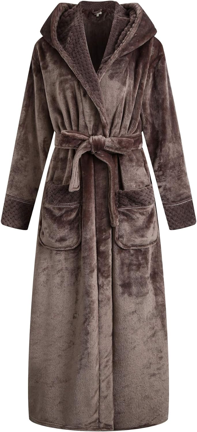 Richie House Women's Plush Soft Warm Fleece Bathrobe Robe RH1591