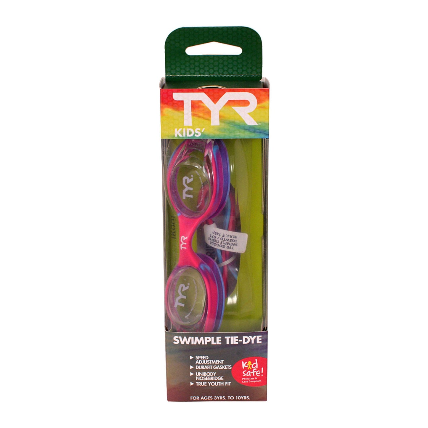 TYR Swimple Tie Dye Youth Swim Goggles