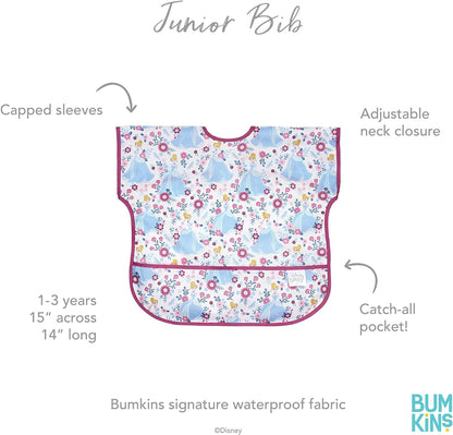 Bumkins Bibs, Baby and Toddler Bibs, Bibs for Girls and Boys, Large for 1-3 Years, Short Sleeve Waterproof Bib for Kids