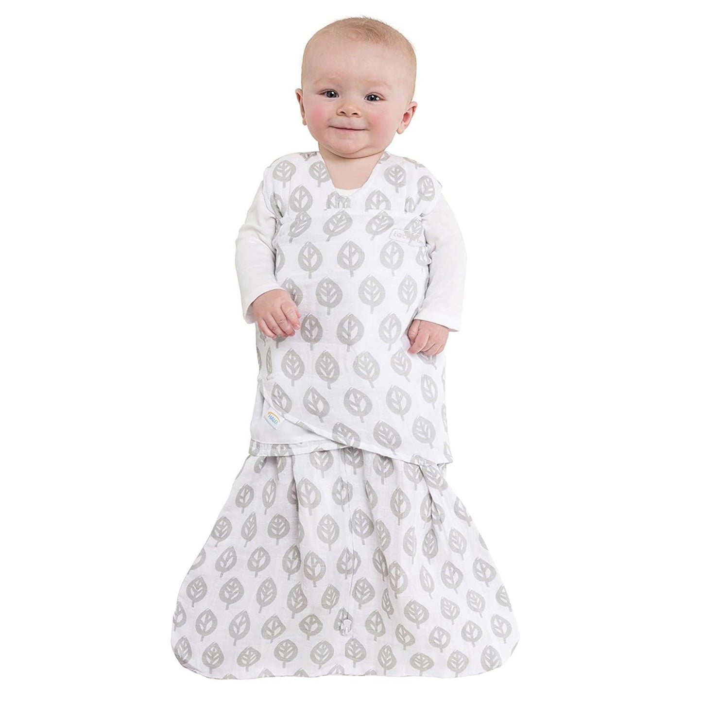 HALO 100% Cotton Sleepsack Swaddle, 3-Way Adjustable Wearable Blanket, TOG 1.5, Clouds, Newborn, 0-3 Months