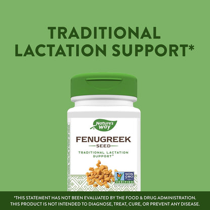 Nature's Way Fenugreek Seed, Traditional Lactation Supplement for Breastfeeding Support*, 1,130 mg, 320 Vegan Capsules