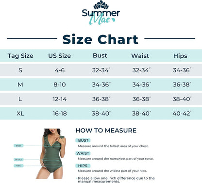 Summer Mae Maternity Swimsuit V-Neck One Piece Swimsuit Ruffled Lace Up Monokini