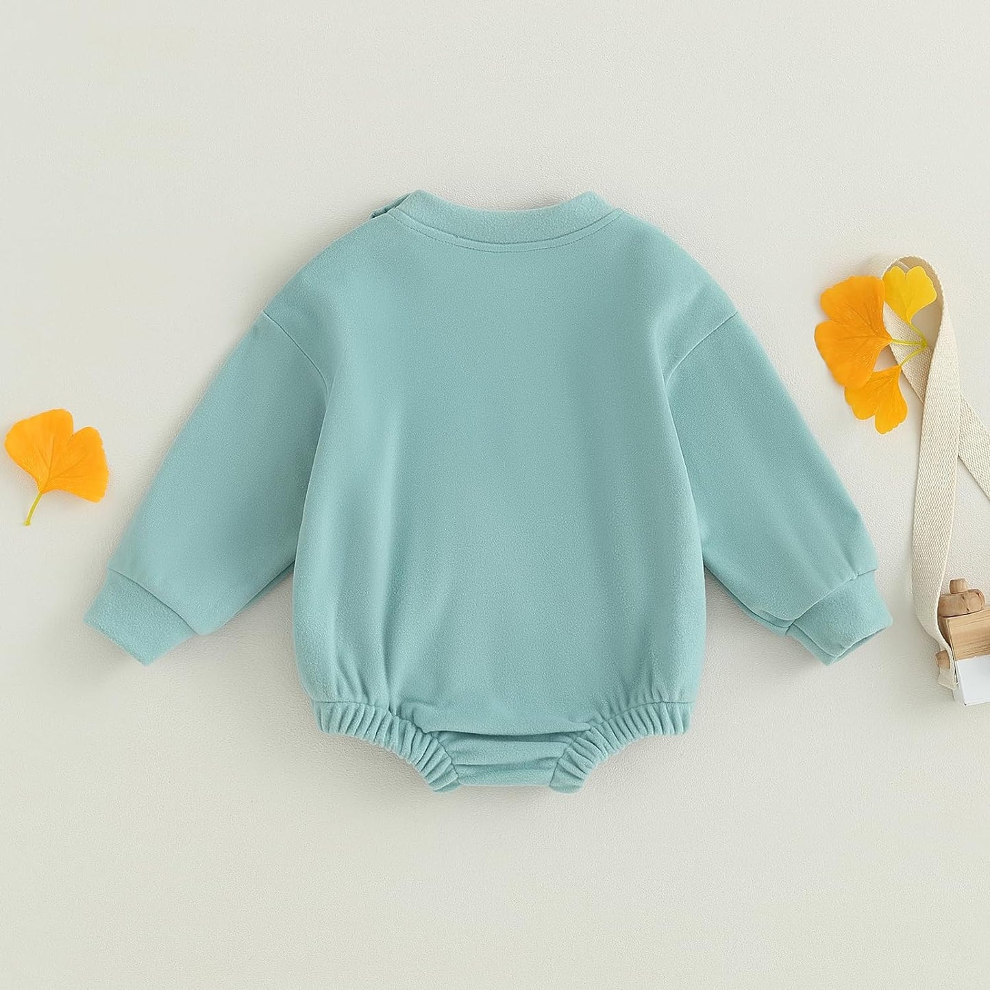 VISGOGO Baby Boy Girls Oversized Sweatshirt Romper Long Sleeve Little Dude Sweater Onesie Top Embroidery Clothes