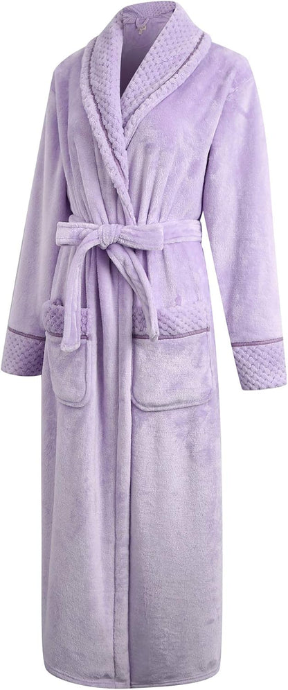 Richie House Women's Plush Soft Warm Fleece Bathrobe Robe RH1591