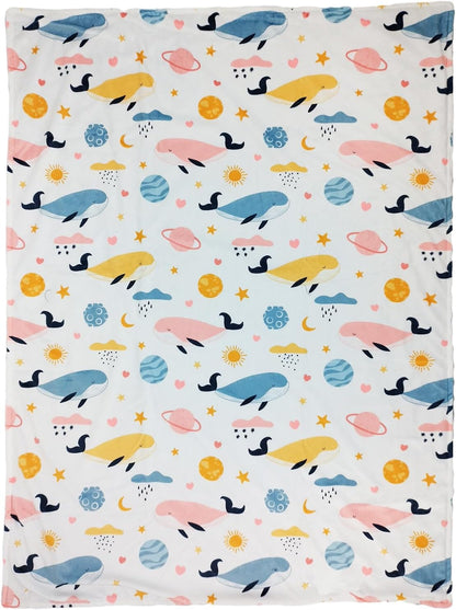 Baby Blanket for Boys Girls (Fox Printed, 30"x40") with Double Layer Dotted Backing Soft Plush Minky Blanket for Toddlers Newborn