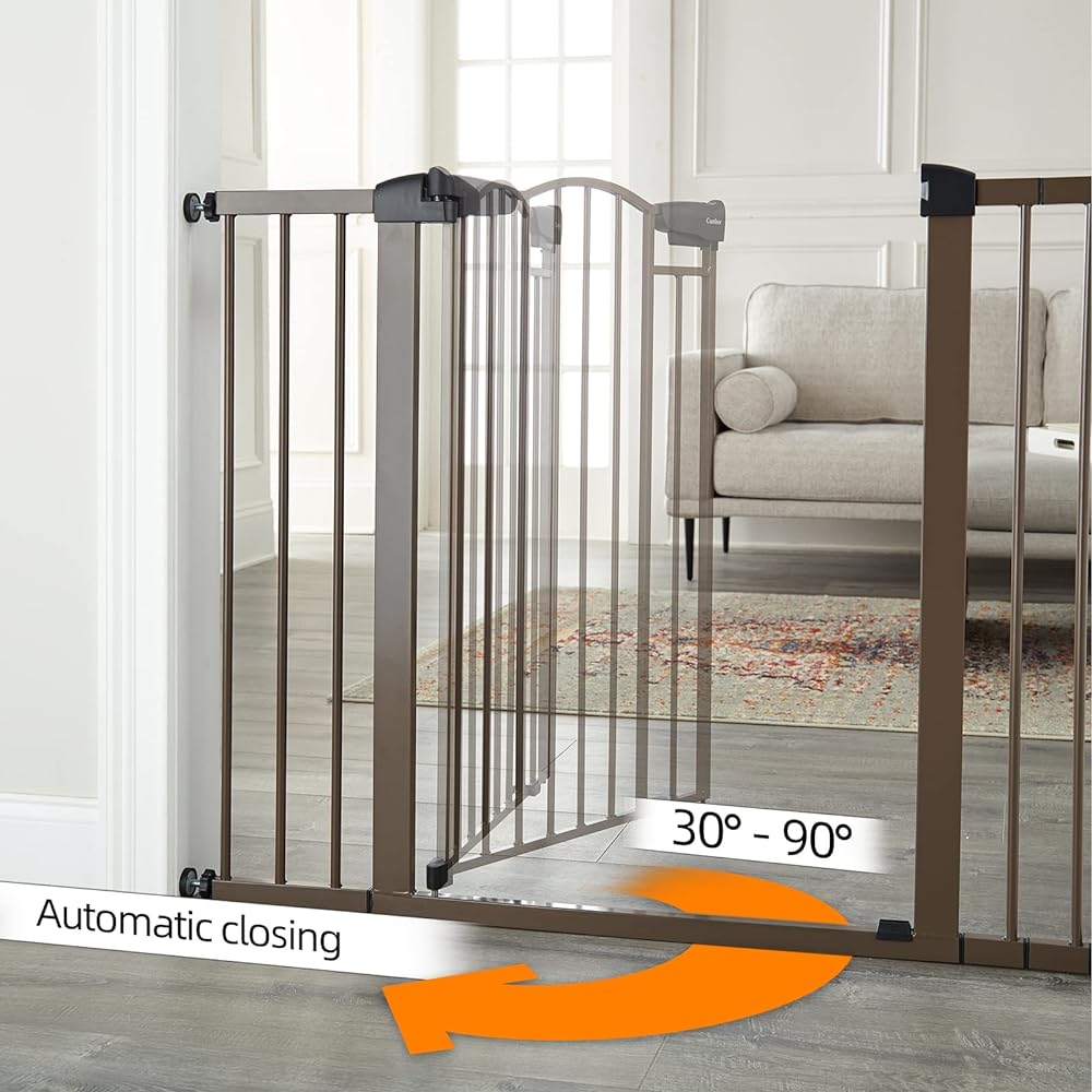 Cumbor 36" Extra Tall Baby Gate for Dogs and Kids with Wide 2-Way Door, 29.7"-40.6" Width, and Auto Close Personal Safety for Babies and Pets, Fits Doorways, Stairs, and Entryways