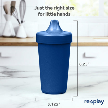 Re Play Made in USA 10 Oz. Sippy Cups for Toddlers (4-pack) Spill Proof Sippy Cup for 1+ Year Old - Dishwasher/Microwave Safe - Hard Spout Kids Cups with Lid 3.13" x 6.25" (Modern Mint)