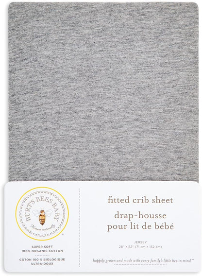 Burt's Bees Baby - Fitted Crib Sheet, Boys & Unisex 100% Organic Cotton Crib Sheet for Standard Crib and Toddler Mattresses (Hello Moon!) 28x52 Inch (Pack of 1)