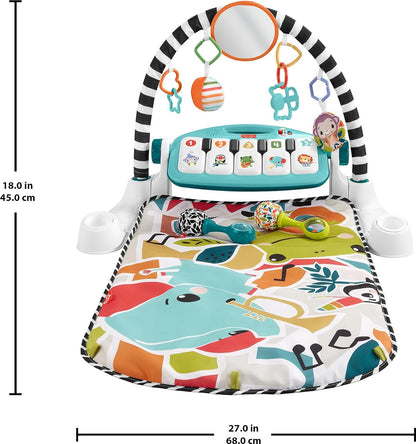 Fisher-Price Baby Playmat Kick & Play Piano Gym With Musical And Sensory Toys For Newborn To Toddler, Navy Fawn