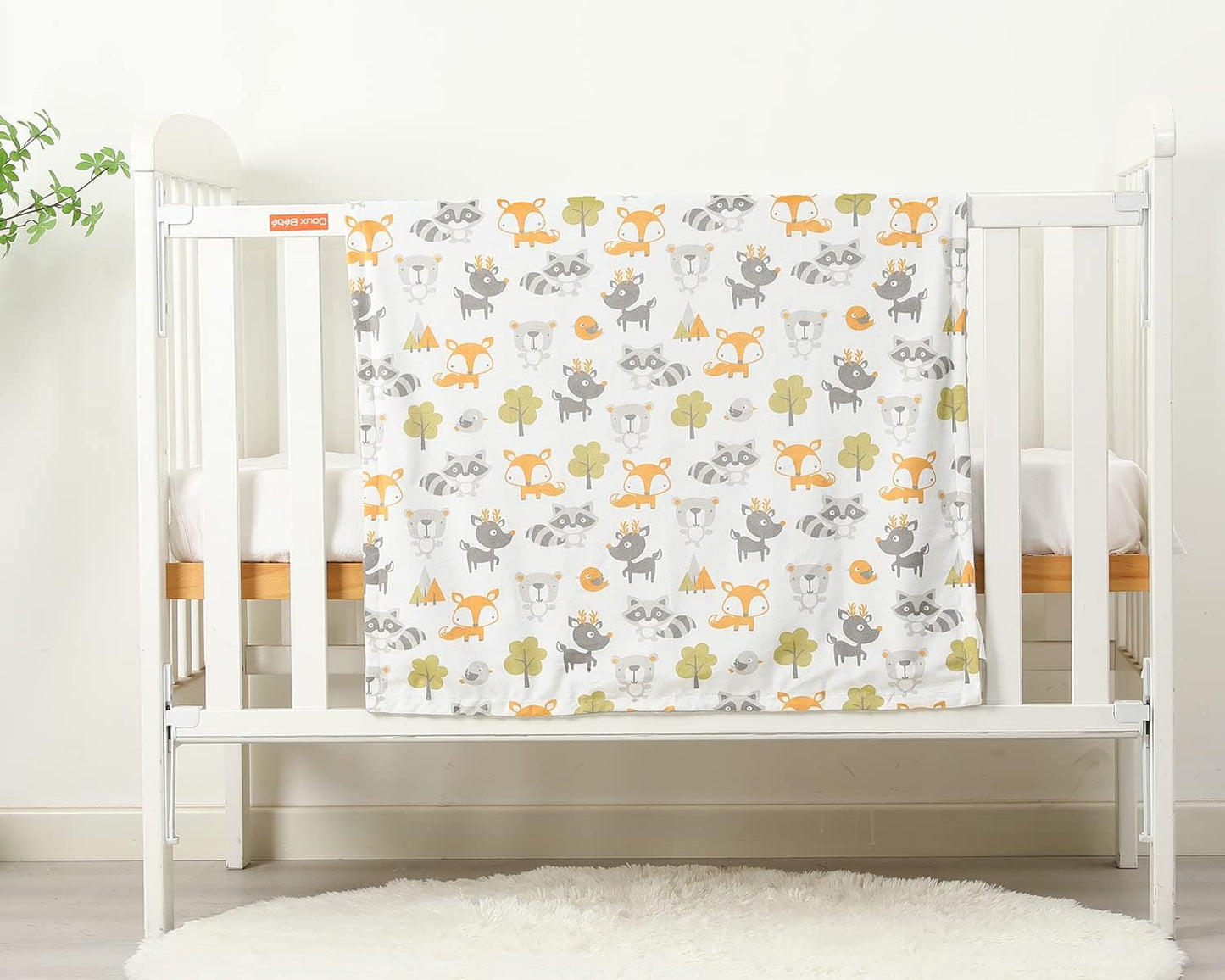 Soft Plush Fox Minky Baby Blanket for Boys Girls Nursery Unisex with Print Animal Pattern Double Layer Dotted Backing Bed Throws for Baby Crib Receiving for Newborns 30 x 40 Inch Toddler