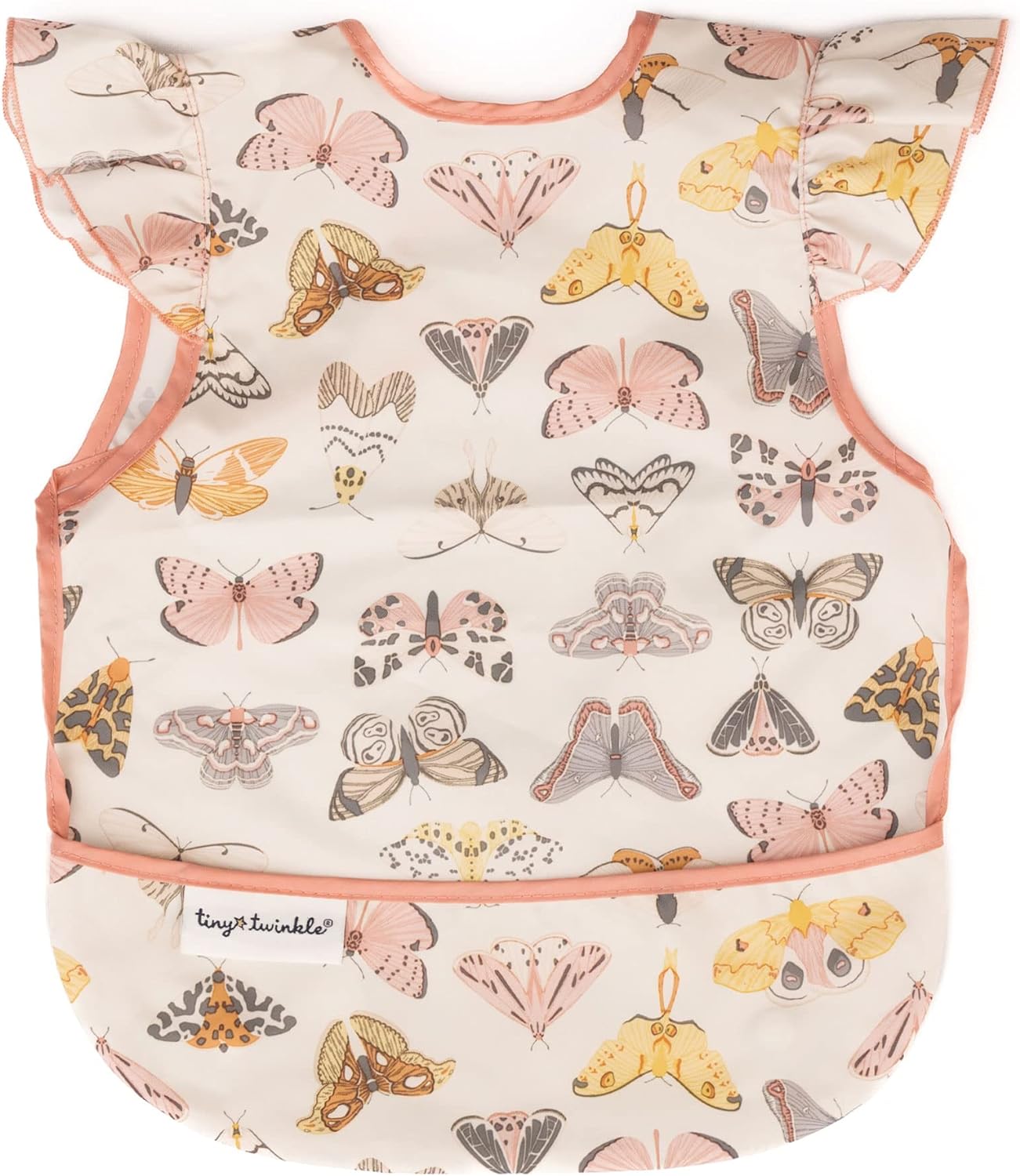 Tiny Twinkle Mess Proof Baby Bib - Waterproof Toddler and Baby Apron Bib - Machine Washable - PFAS and BPA Free