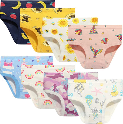 NEIYISHE Girls' Cotton Brief Breathable Toddler Panties Kids Assorted Underwears 6-8 pieces