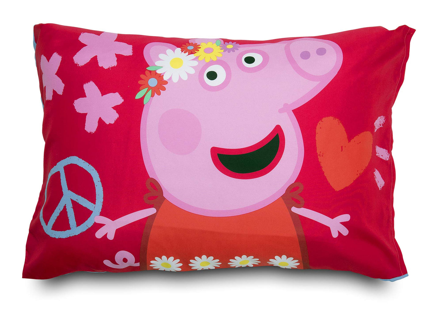 Peppa Pig I'm Just So Happy Toddler Nap-Mat - Includes Pillow and Fleece Blanket – Great for Girls or Boys Napping during Daycare or Preschool - Fits Toddlers