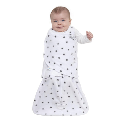 HALO Sleepsack Swaddle, 3-Way Adjustable Wearable Blanket, TOG 3.0, Velboa Plush Dots, Cream, Newborn, 0-3 Months