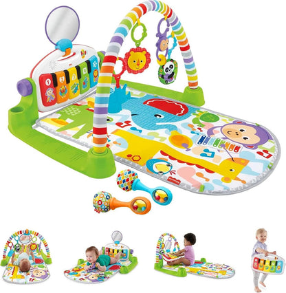 Fisher-Price Baby Playmat Kick & Play Piano Gym With Musical And Sensory Toys For Newborn To Toddler, Navy Fawn