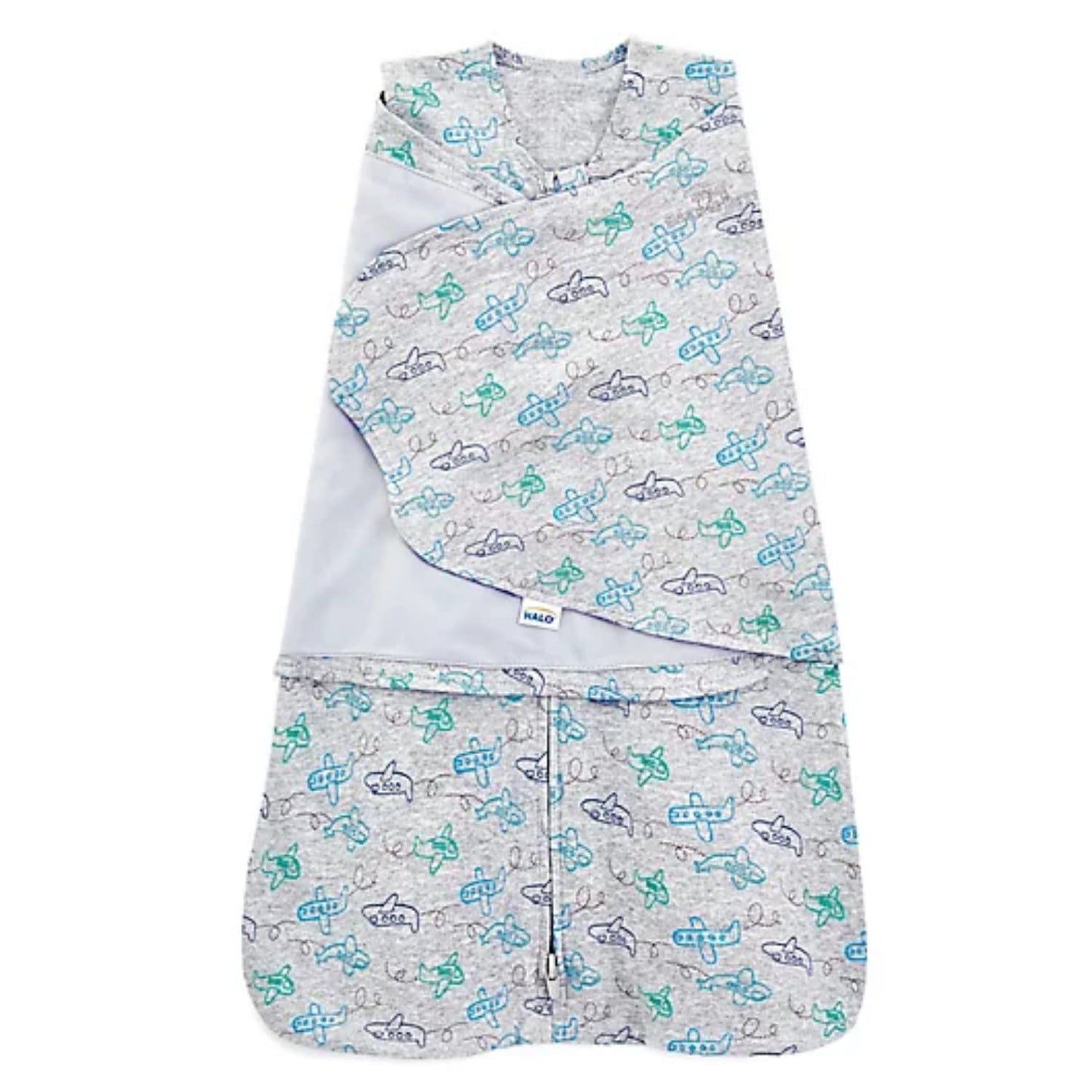 HALO 100% Cotton Sleepsack Swaddle, 3-Way Adjustable Wearable Blanket, TOG 1.5, Clouds, Newborn, 0-3 Months