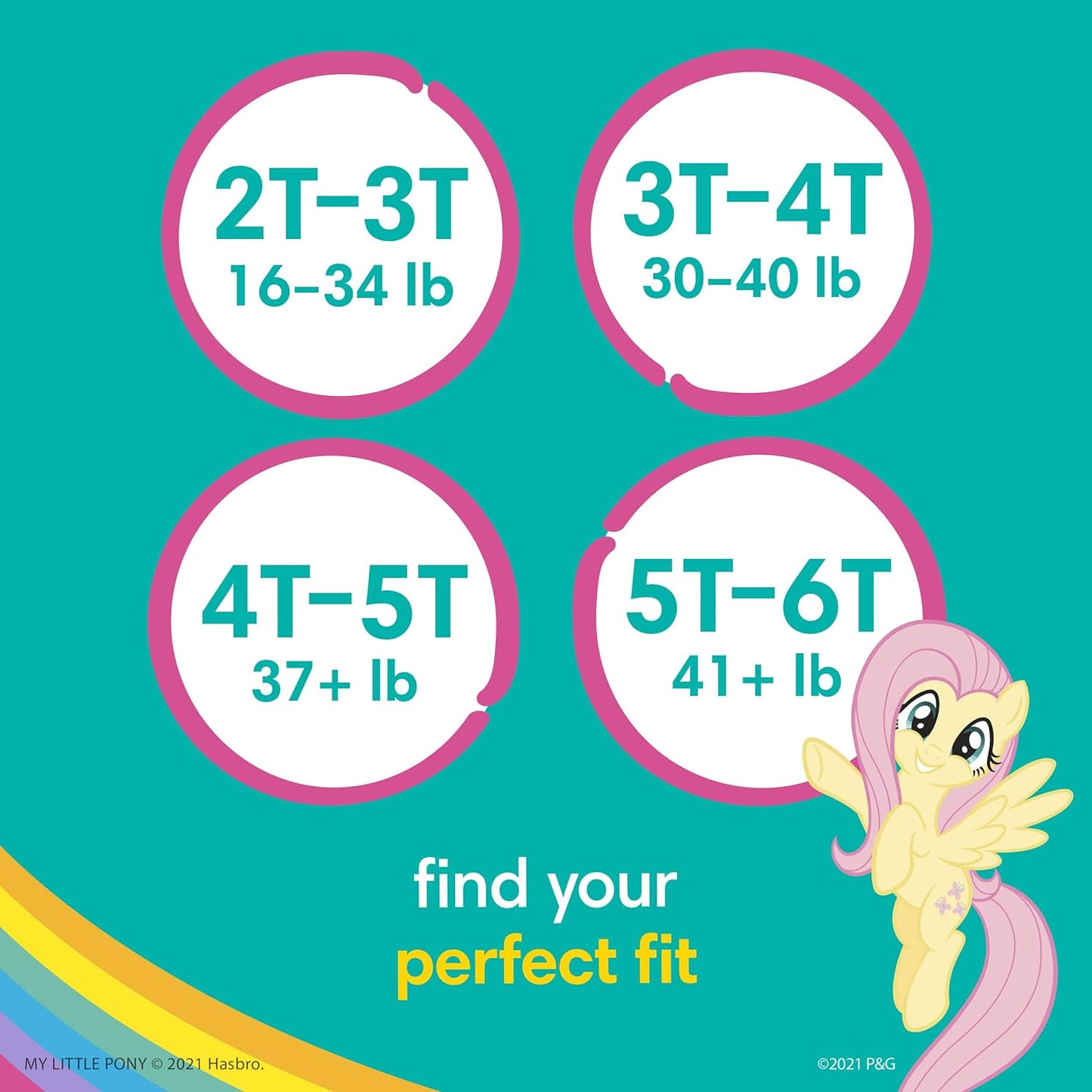 Pampers Easy Ups Girls & Boys Potty Training Pants - Size 3T-4T, 124 Count, My Little Pony Training Underwear