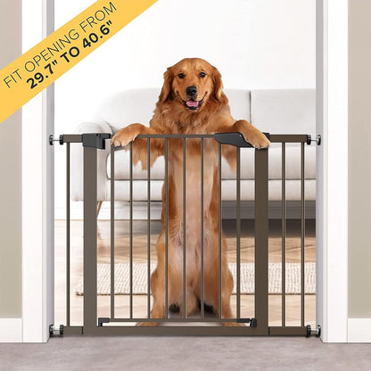 Cumbor 36" Extra Tall Baby Gate for Dogs and Kids with Wide 2-Way Door, 29.7"-40.6" Width, and Auto Close Personal Safety for Babies and Pets, Fits Doorways, Stairs, and Entryways