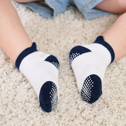 Zaples Baby Non Slip Grip Ankle Socks with Non Skid Soles for Infants Toddlers Kids Boys Girls