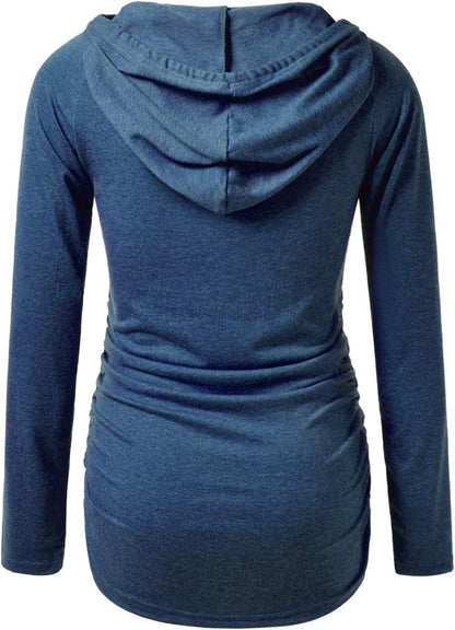 GINKANA Maternity Hoodie Long Sleeves Shirts Casual Maternity Top Pregnancy Sweatshirt Casual Clothes