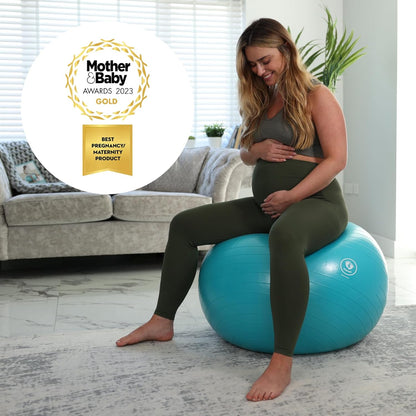 BABYGO® Birthing Ball for Pregnancy & Labor + Our Award Winning Book - Exercise, Birth & Recovery Plan, 5X Stronger Than a Yoga Ball with Eco Friendly Material