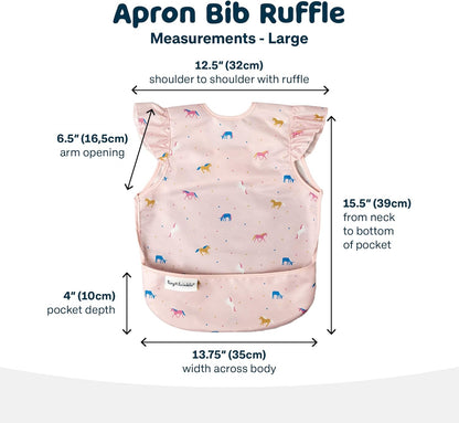 Tiny Twinkle Mess Proof Baby Bib - Waterproof Toddler and Baby Apron Bib - Machine Washable - PFAS and BPA Free