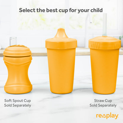 Re Play Made in USA 10 Oz. Sippy Cups for Toddlers (4-pack) Spill Proof Sippy Cup for 1+ Year Old - Dishwasher/Microwave Safe - Hard Spout Kids Cups with Lid 3.13" x 6.25" (Modern Mint)