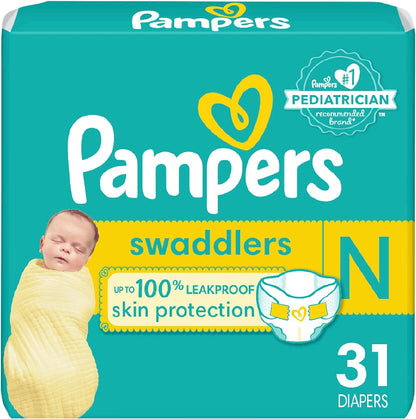 Pampers Swaddlers Diapers - Size 1, 164 Count (Pack of 1), Ultra Soft Disposable Baby Diapers