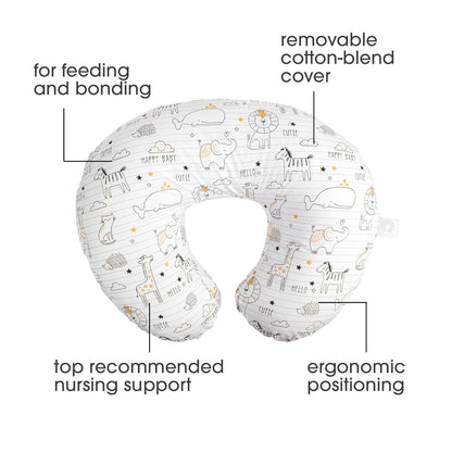 Boppy Original Blue Nursing Pillow - Ergonomic Hypoallergenic Support for Bottle & Breastfeeding