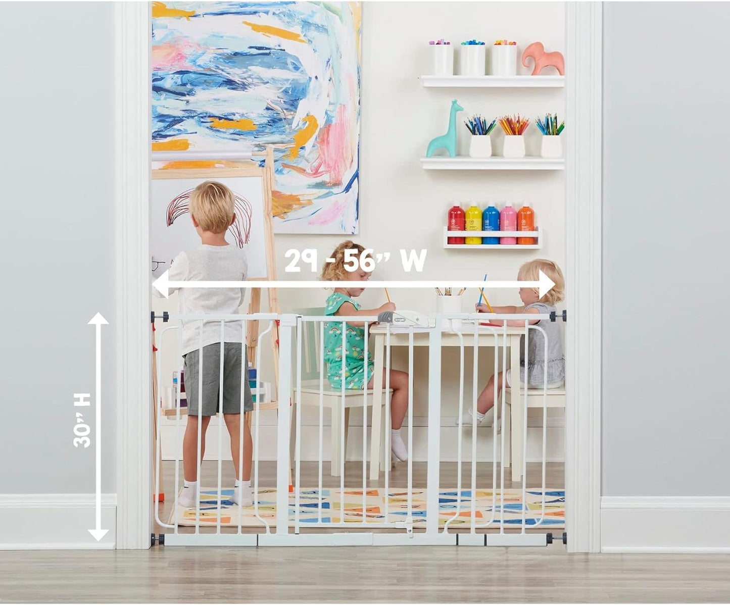 Regalo Easy Step 38.5-Inch Wide Walk Thru Baby Gate, Includes 6-Inch Extension Kit, Pressure Mount Kit, Wall Cups