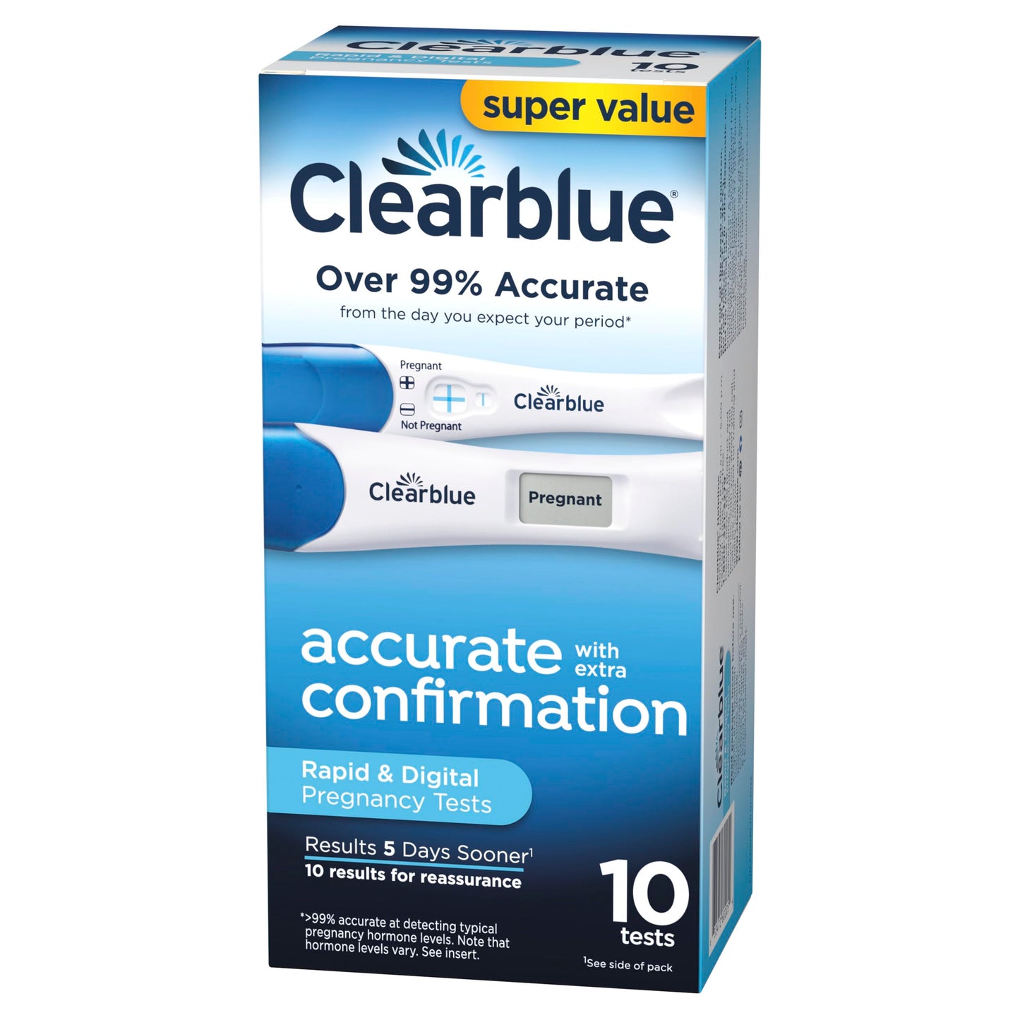 Clearblue Pregnancy Test Combo Pack, 10ct - Digital with Smart Countdown & Rapid Detection - Super Value