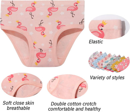 NEIYISHE Girls' Cotton Brief Breathable Toddler Panties Kids Assorted Underwears 6-8 pieces