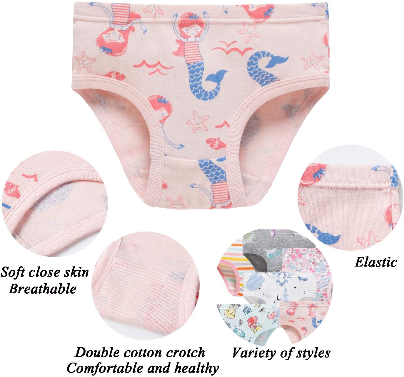 Hahan Baby Soft Cotton Panties Cotton Little Girls Underwear Toddler Briefs