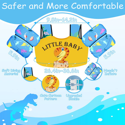 Chriffer Kids Swim Vest Life Jacket for 22-66 Pounds Boys and Girls, Toddler Floaties with Shoulder Harness Arm Wings for 2 3 4 5 6 7 Years Old Baby Children Sea Beach Pool